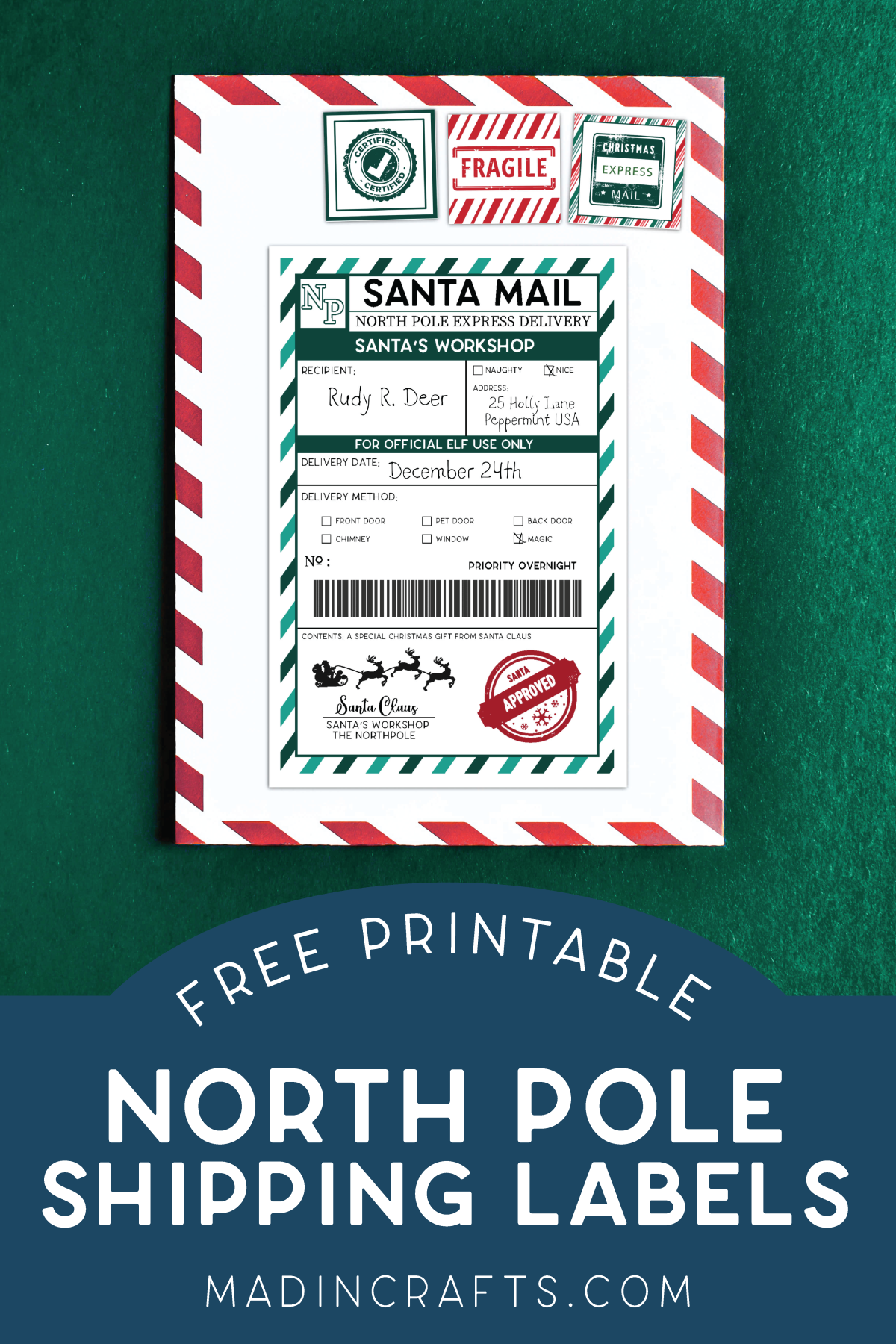 north pole shipping labels for christmas gifts handmade gifts mad